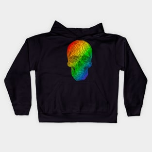 Stained glass rainbow skull Kids Hoodie